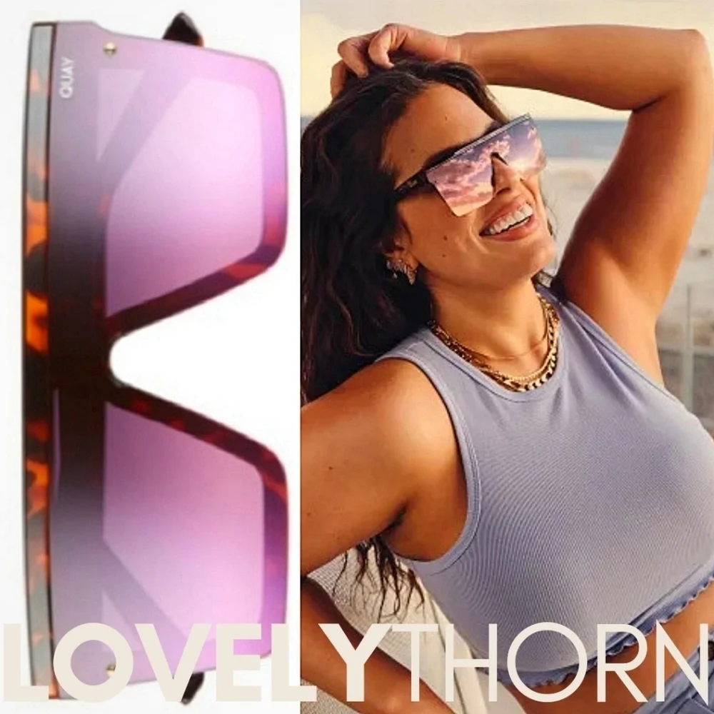 QUAY // ltd ed ashley graham collab tortoise frame black pink mirrored shields - Picture 5 of 16